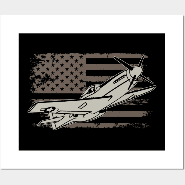 P-51 Mustang American Fighter Plane Wall Art by Distant War